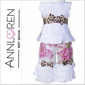 SOLD! AnnLoren Girls Shabby Floral Tunic & Capri Outfit